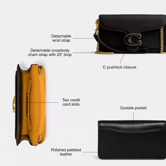 BRAND NEW WITH TAGS : Coach Tabby Crossbody Wristlet - Brass/Chalk - Picture 14 of 16